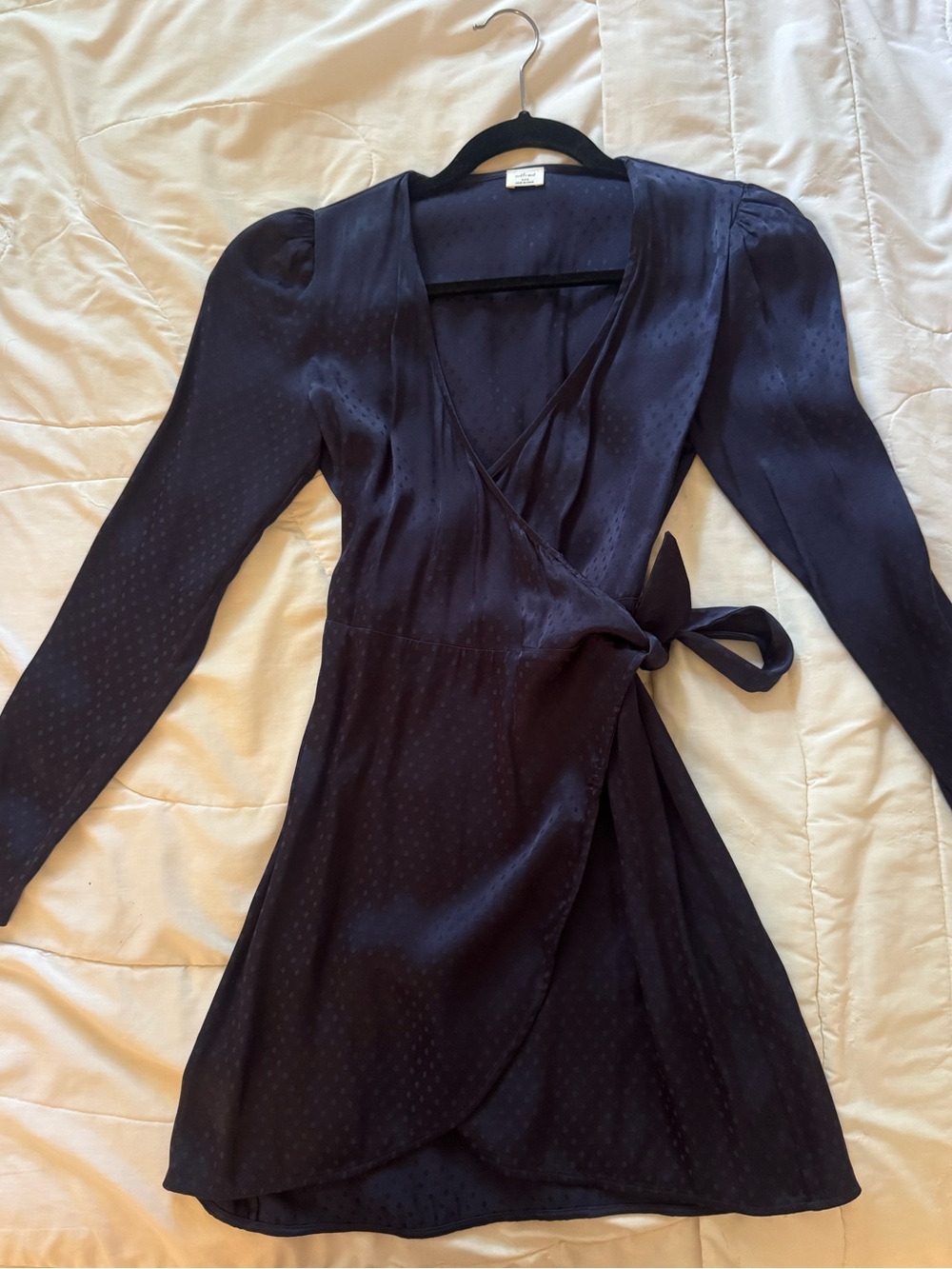 Wilfred Women's Black Wrap Dress with Tie Waist